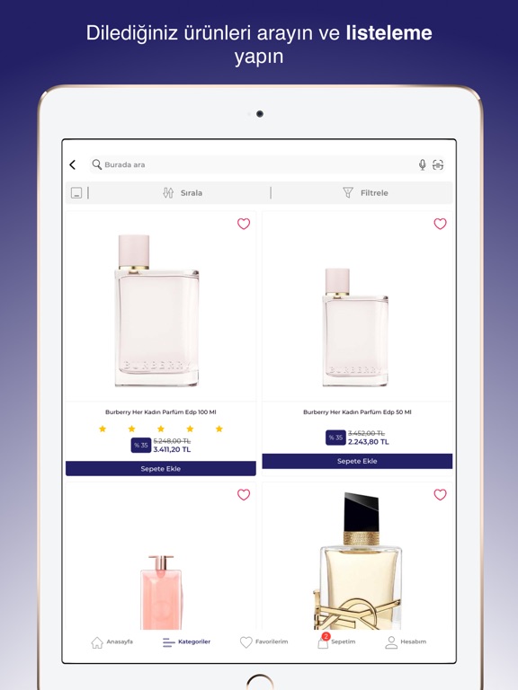 Kağan Parfümeri iPad screenshot 3 - Shopping app