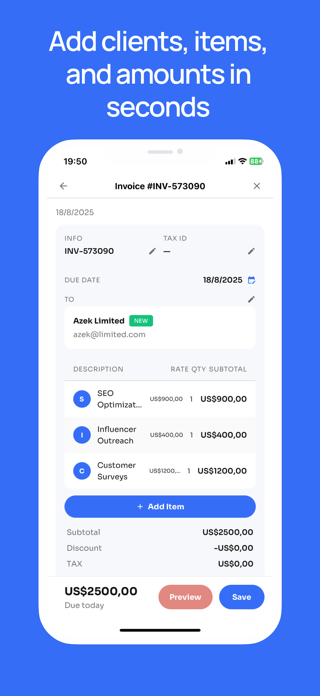 InvoiceX: Invoice Generator Screenshot 2 of 5