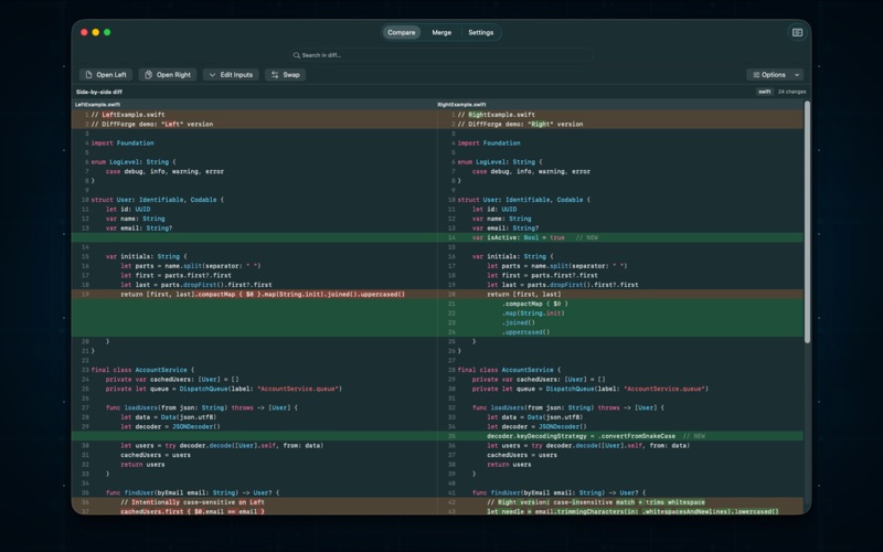 Diff Forge screenshot 1