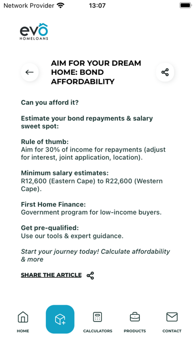 Evo Home Finance App Screenshot