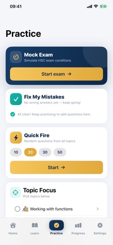 HSC Maths Advanced Band 6 iPhone screenshot