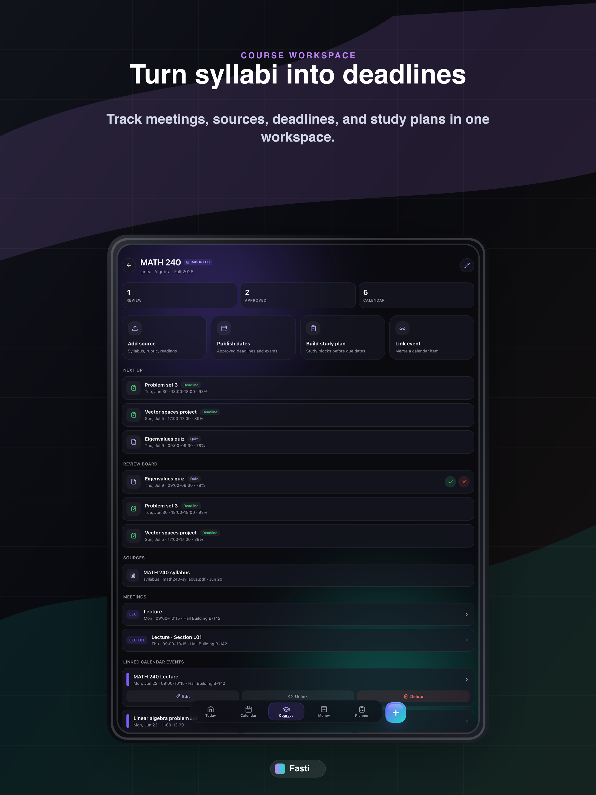 Fasti: Class Schedule Planner