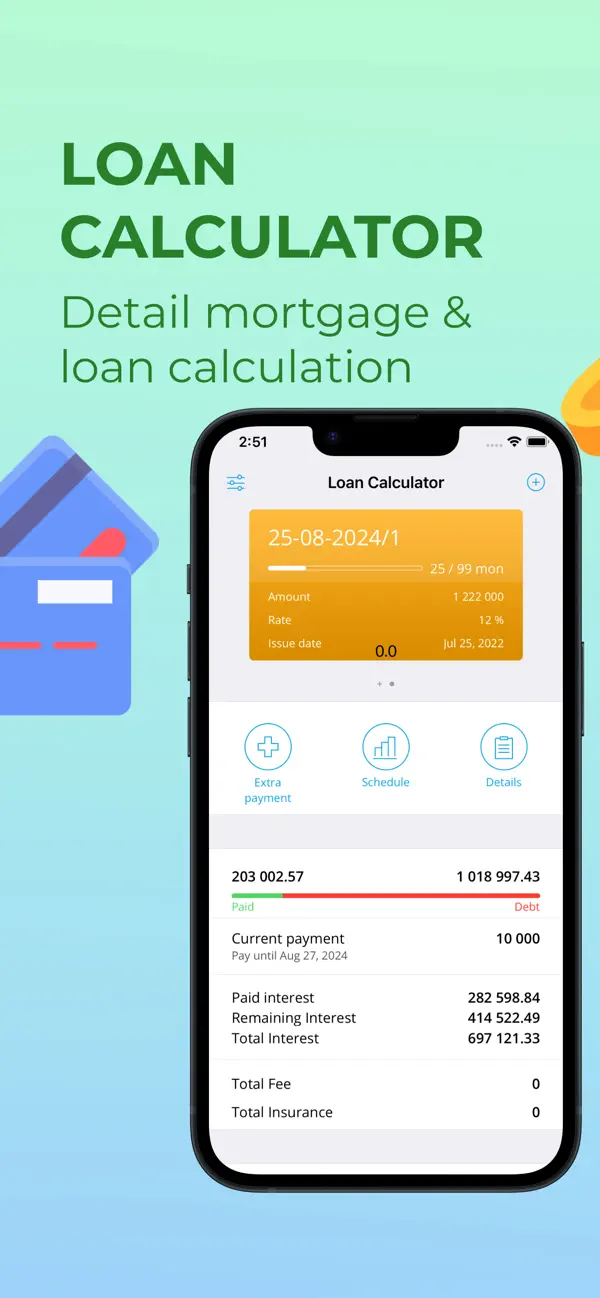 Screenshot #1 pour Crédit / Prêt calculatrice PRO