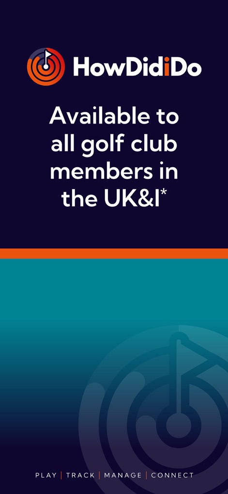HowDidiDo - This concluding screen reaffirms the app's broad reach, clearly communicating its availability to golf club members across the UK and Ireland.