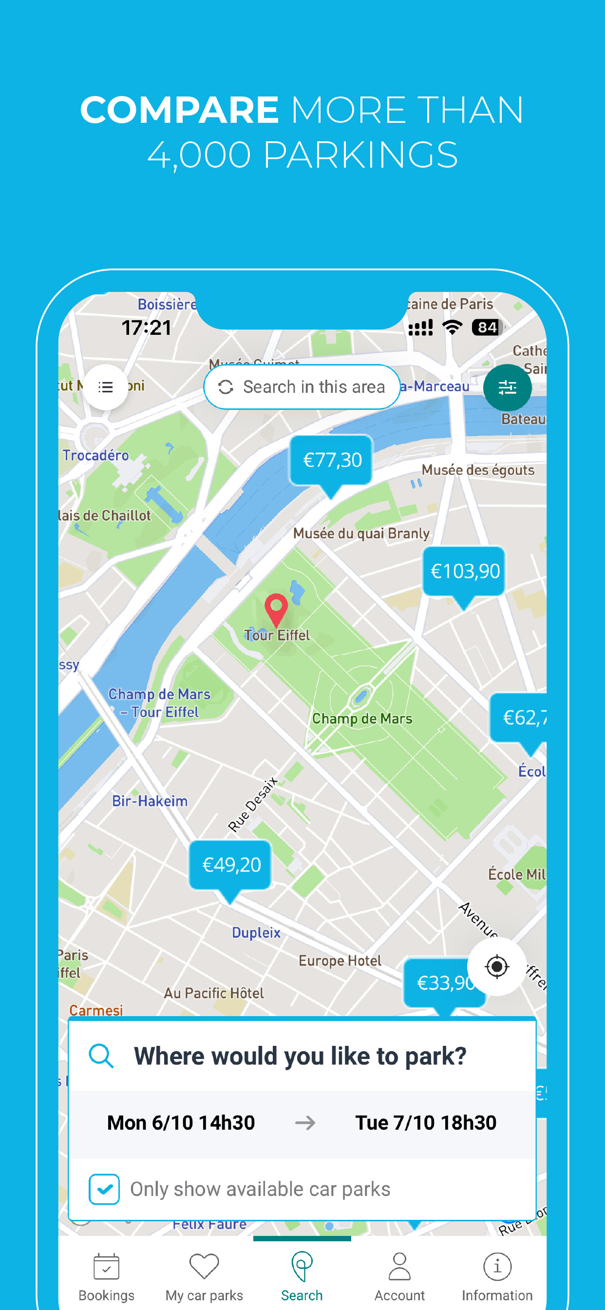 Onepark, Book a parking space!