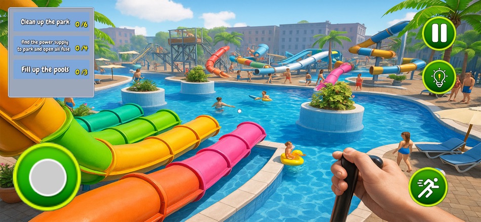 #1. Awesome Water Fun Park Sim 3D (iOS) By: Abdul Rehman Khan