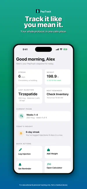 PepTrack: GLP-1 Tracker screenshot 1