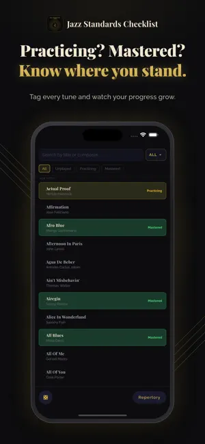 Jazz Standards Checklist screenshot 2