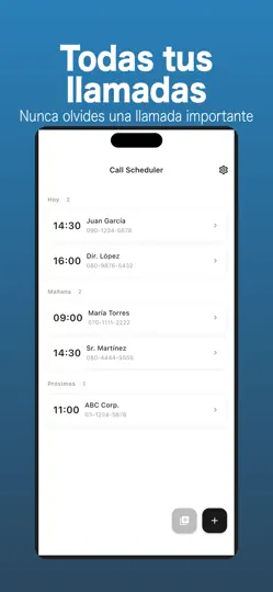 Captura de pantalla de Call Scheduler en iPhone 1