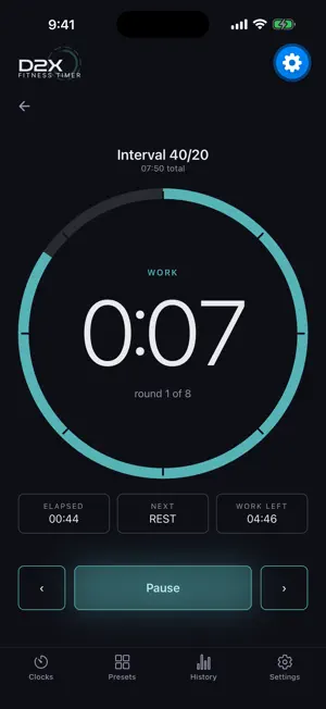 D2X Fitness Timer screenshot 1