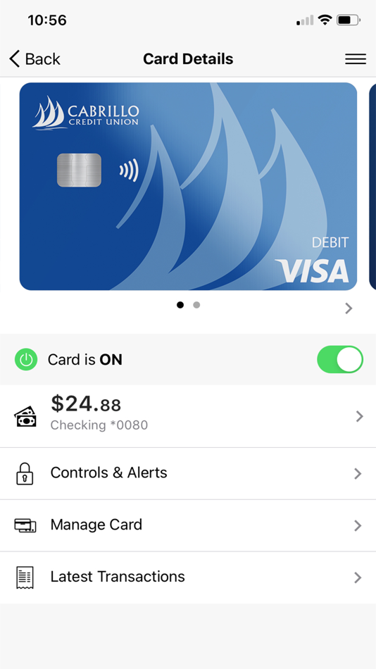#1. Card Controls by Cabrillo CU (iOS) 由: Cabrillo CU