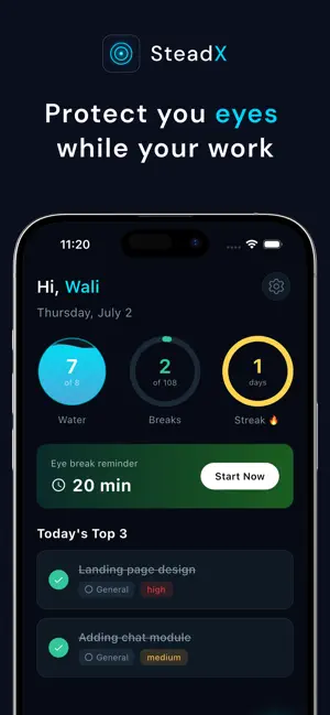 SteadX: Eye Care & Daily Tasks screenshot 1