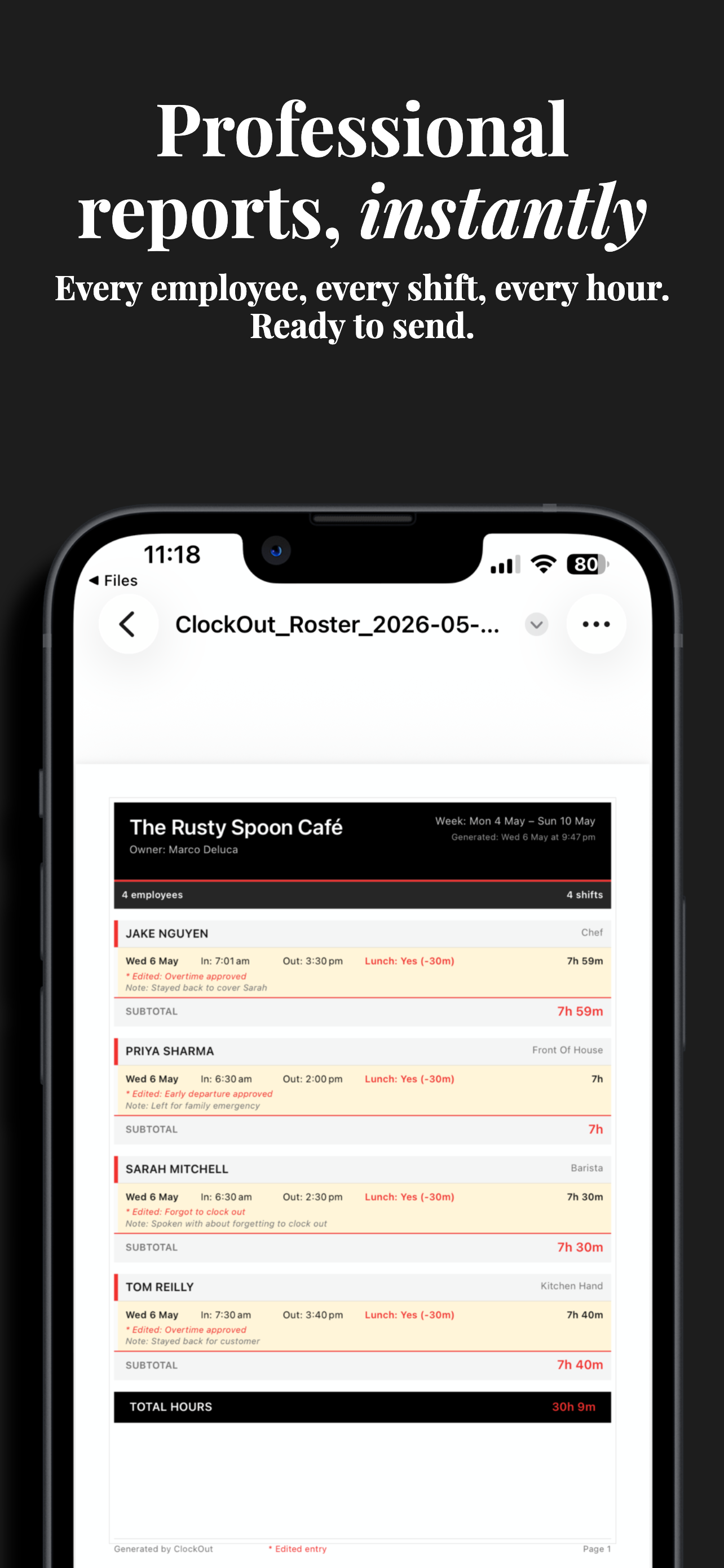 ClockOut: Staff Timesheet screenshot 5