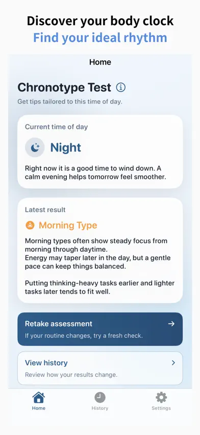 Body Clock: Chronotype Test screenshot 3