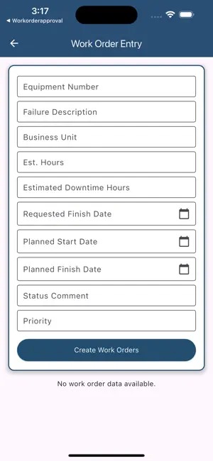 JDE Work Order Approval screenshot 4