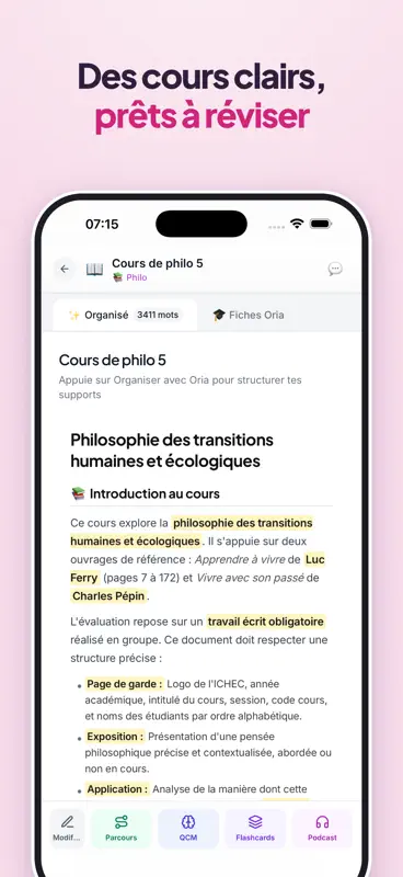 Oria Notes – Réviser avec l'IA screenshot 1 of 5