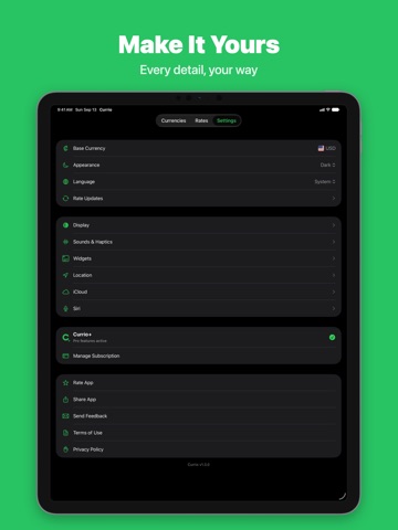 Currency Converter Currio iPad screenshot