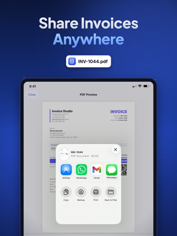 Ditly: Simple Invoice Maker iPad screenshot