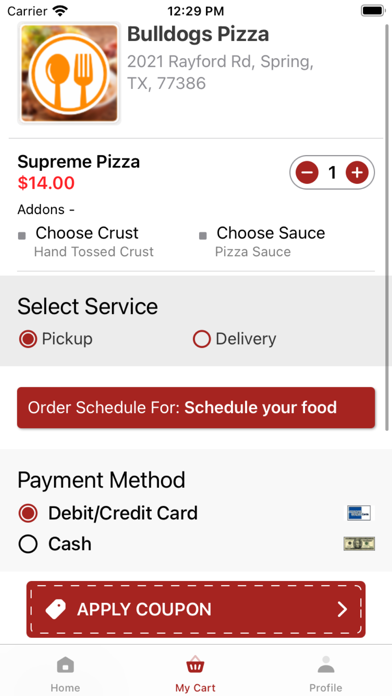 Bulldogs Pizza Screenshot