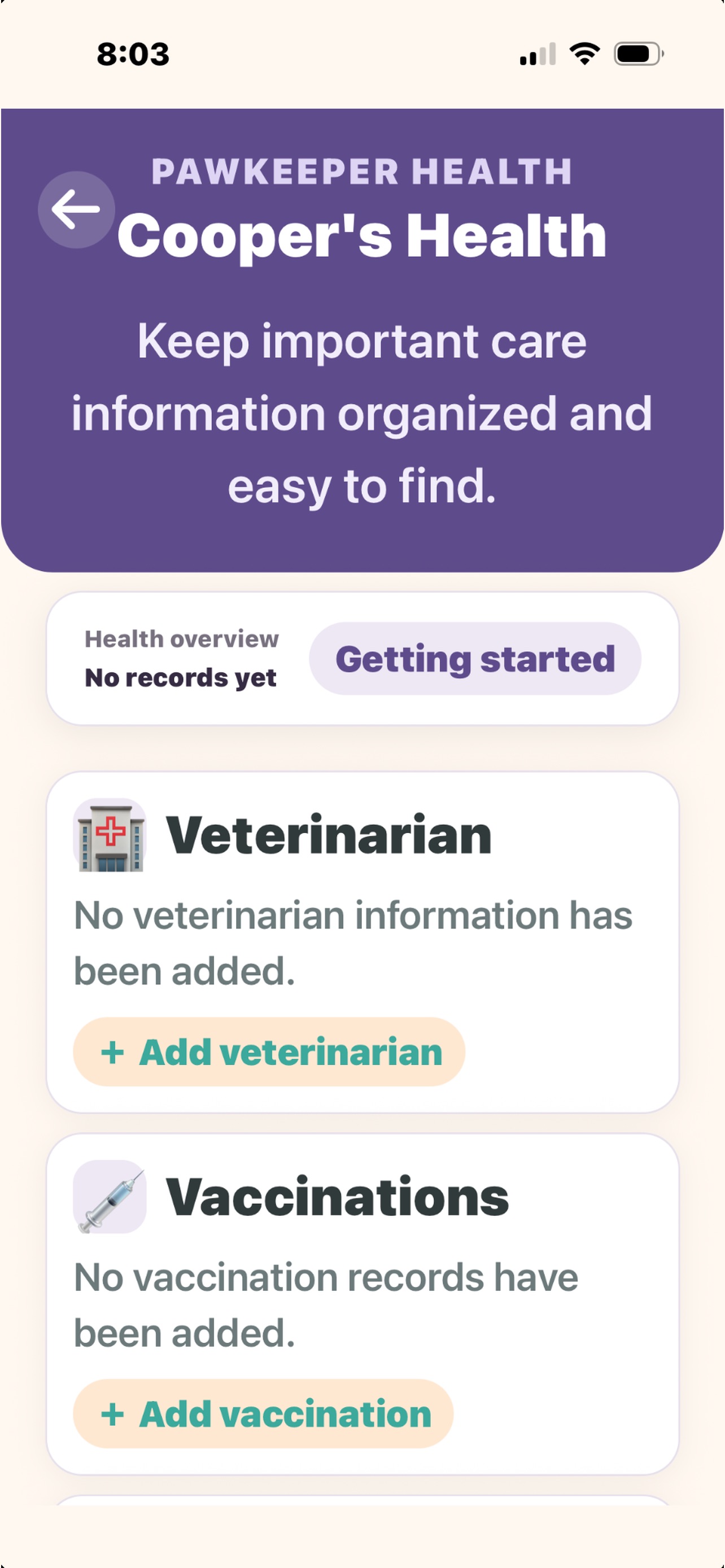 Screenshot 2 of PawKeeper: Pet Life Organizer