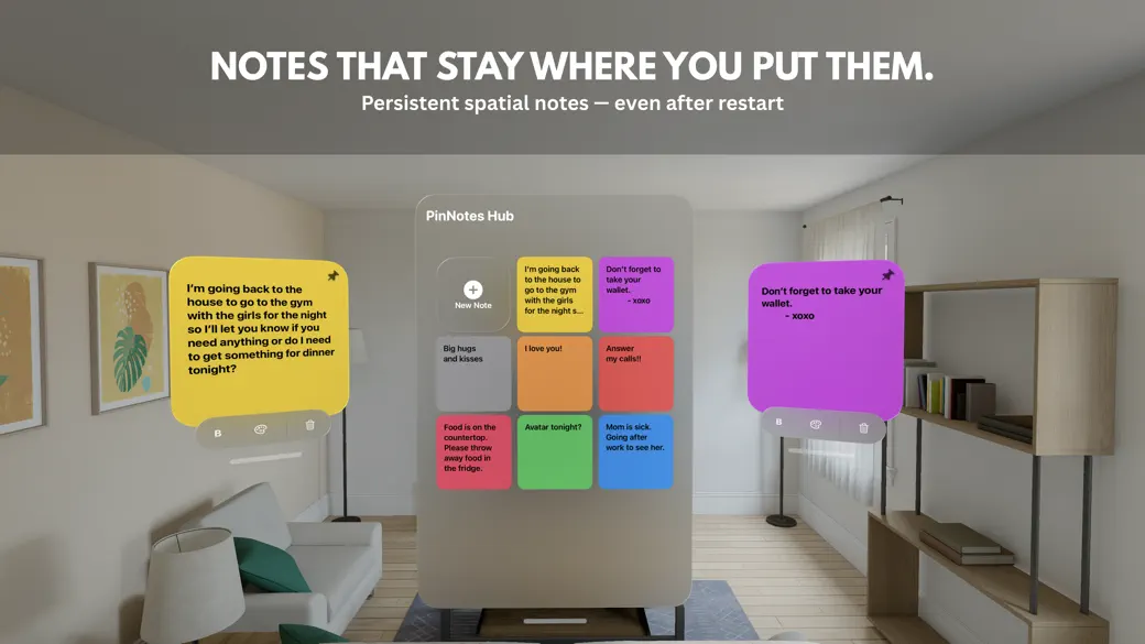 Screenshot #1 pour PinNotes: Spatial Sticky Notes