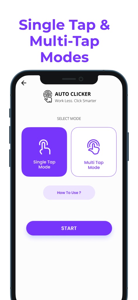 Auto Clicker: Tap Automation - Les utilisateurs peuvent choisir entre le mode Tap Unique pour des actions ciblées et le mode Multi-Tap, permettant d'orchestrer des séquences d'interactions complexes.