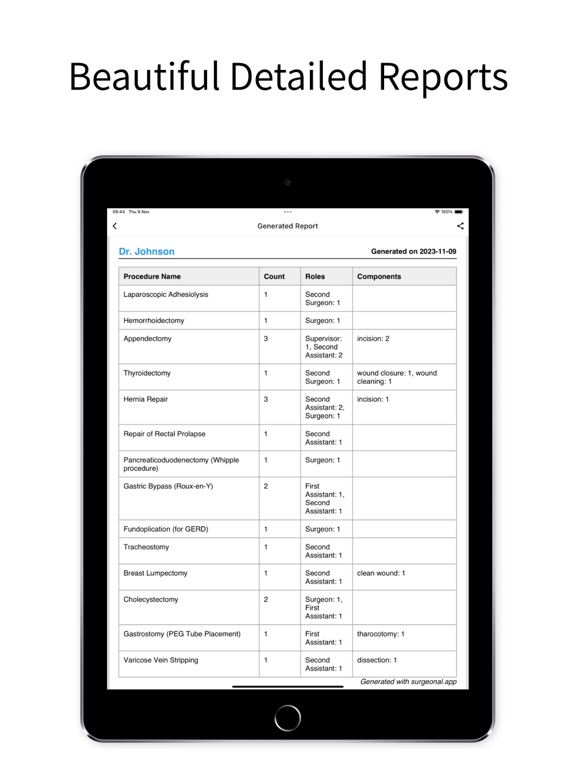 Surgeonal(Surgical Logbook) iPad screenshot 9 - Medical app