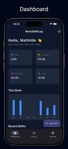 WorkShiftLog iPhone screenshot
