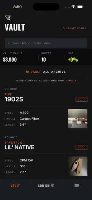 Ricasso - Knife Collection Log screenshot 1