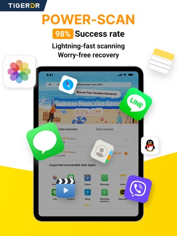 Photo Recovery:Tiger Data iPad screenshot