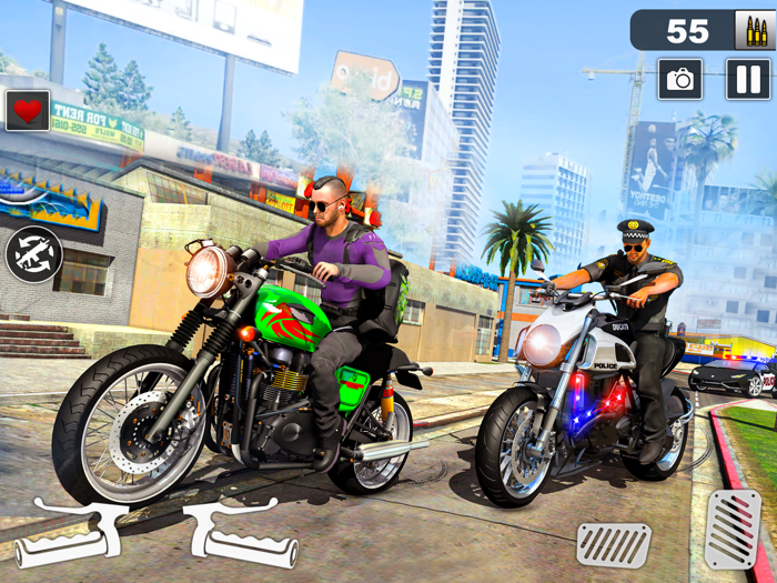 Police Moto Bike Chase Crime