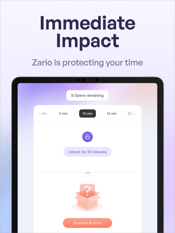 Zario: Screen Time & Focus AI iPad screenshot 2 - Productivity app