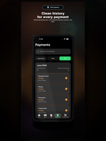 Debt Organizer iPad screenshot