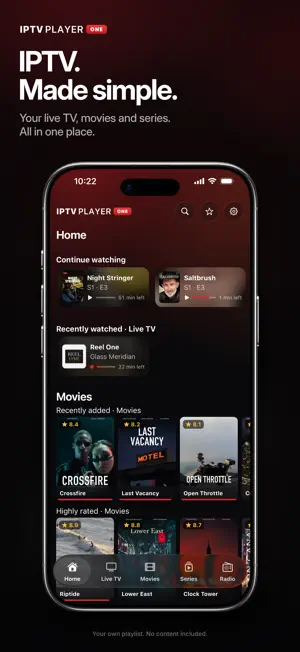 IPTV Player One screenshot 1