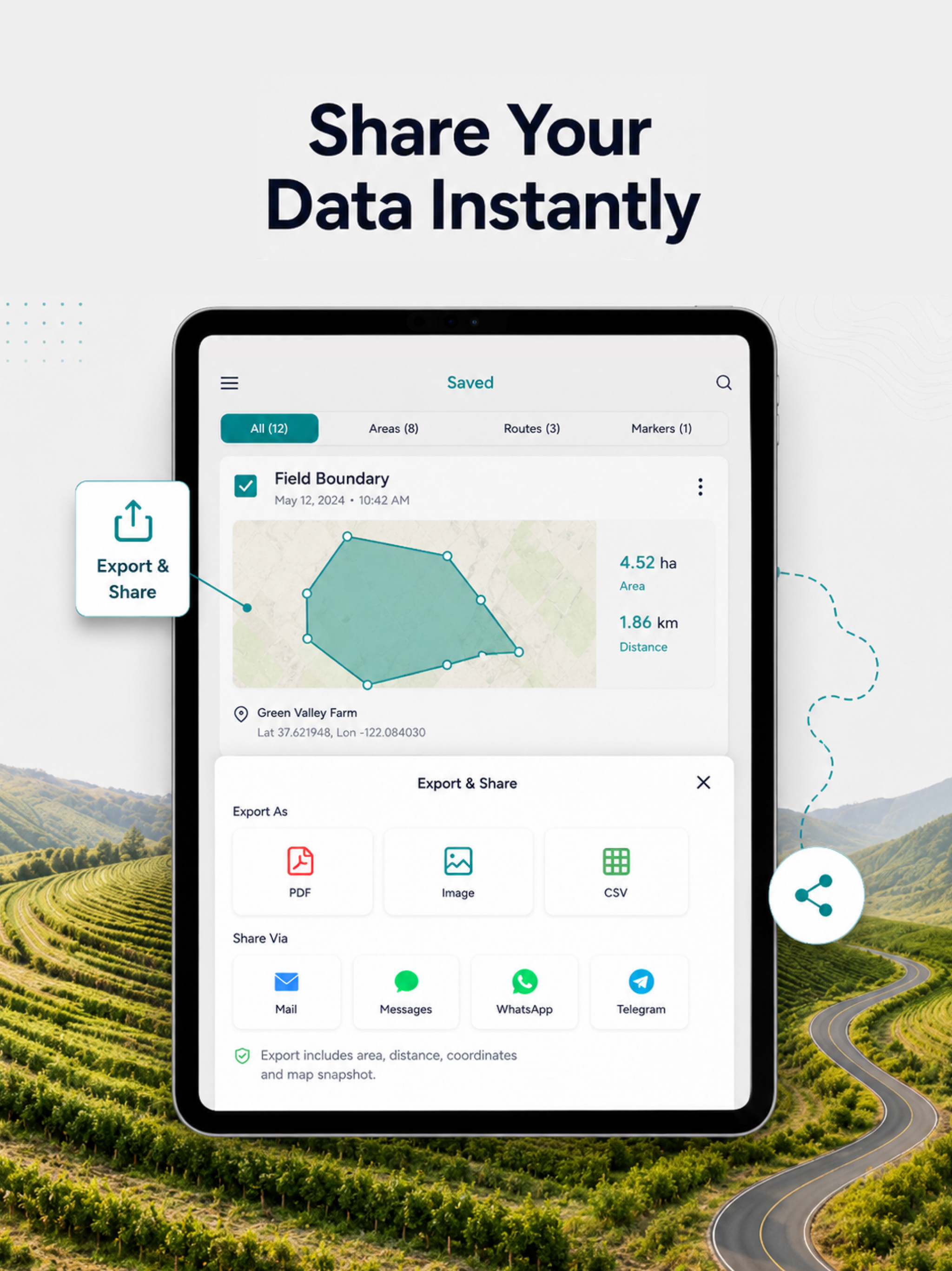 GPS Area Measure: Field & Land