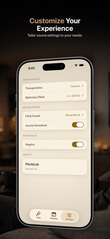 PitchLab: Tuner & Metronome iPhone screenshot