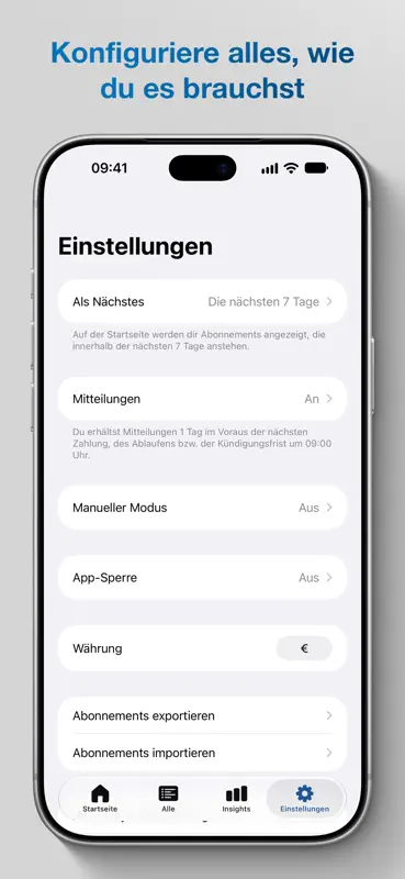 Subscriptions: Abos verwalten screenshot 5 of 7