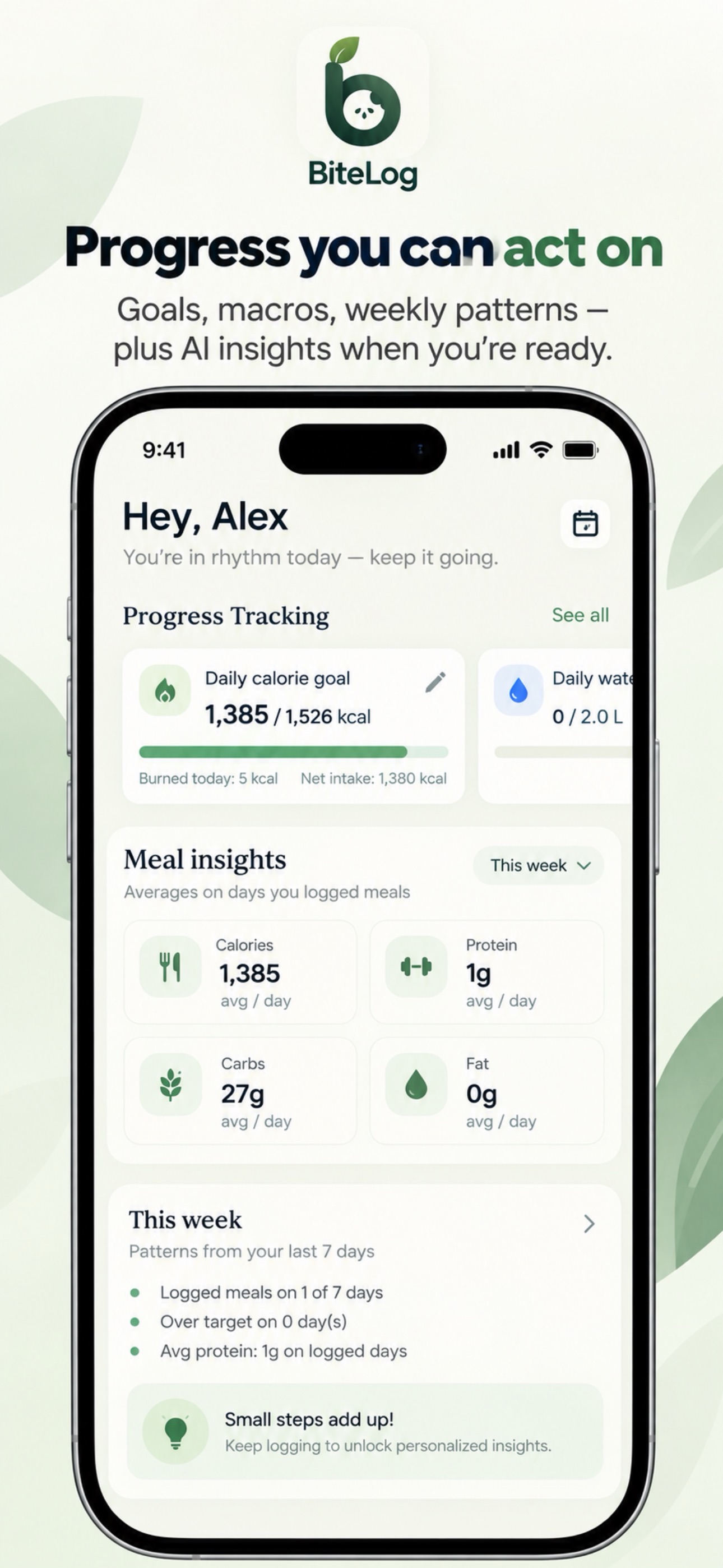 Screenshot 3 of BiteLog: Calorie & Meal Diary