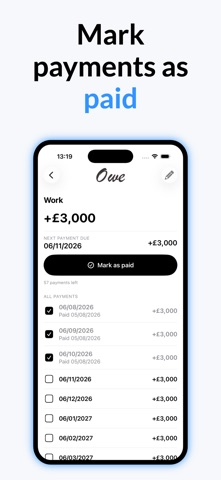 Owe - Monthly expense tracker screenshot