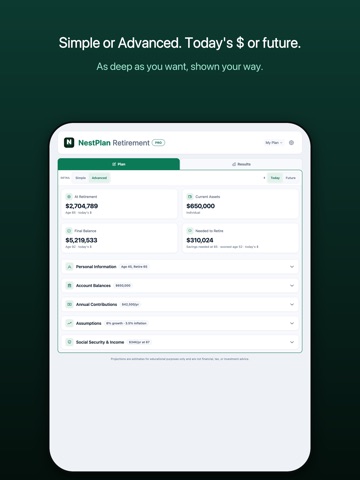 NestPlan Retirement Planner ipad screenshot 4