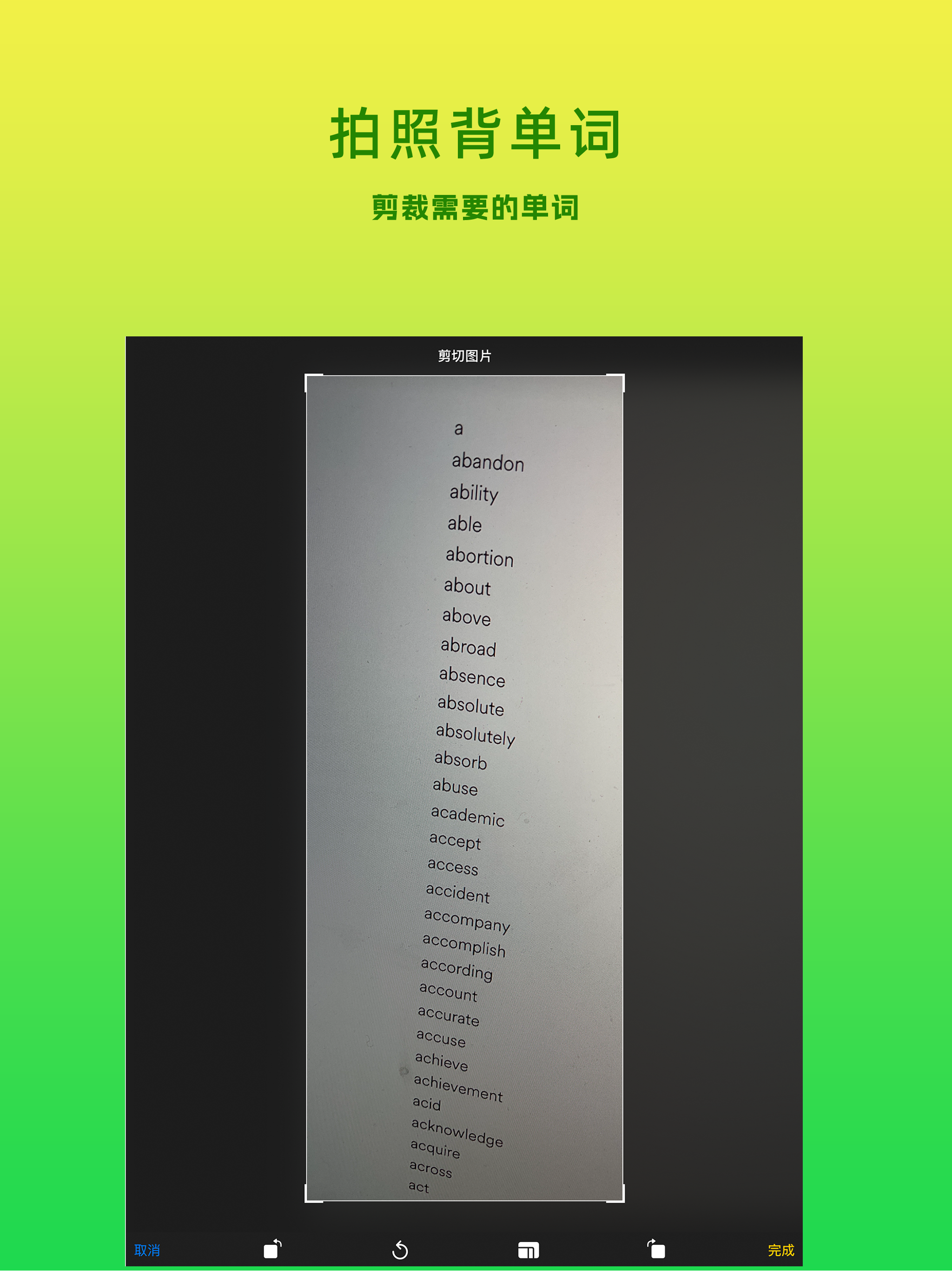 拍照背单词