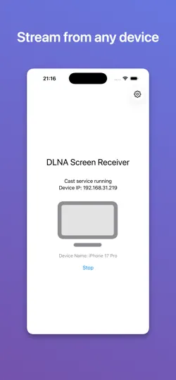 Скриншот AirScreen DLNA Receiver на iPhone 2