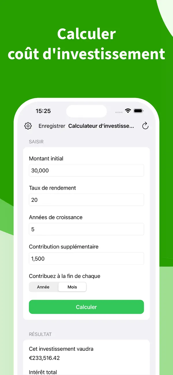 Screenshot #1 pour Calculateur d'investissement