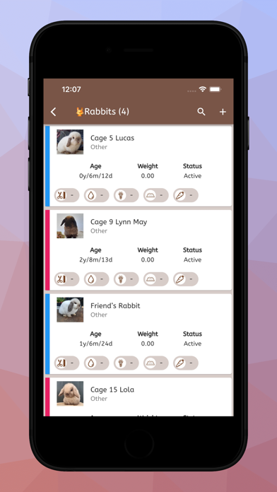 Rabbitry Farm log management Screenshot