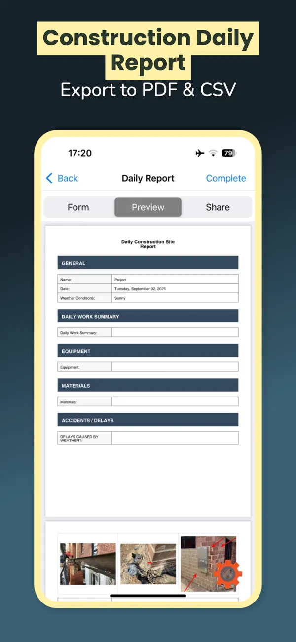 #3. Construction Daily Reports App (iOS) By: Volodymyr Oliennikov