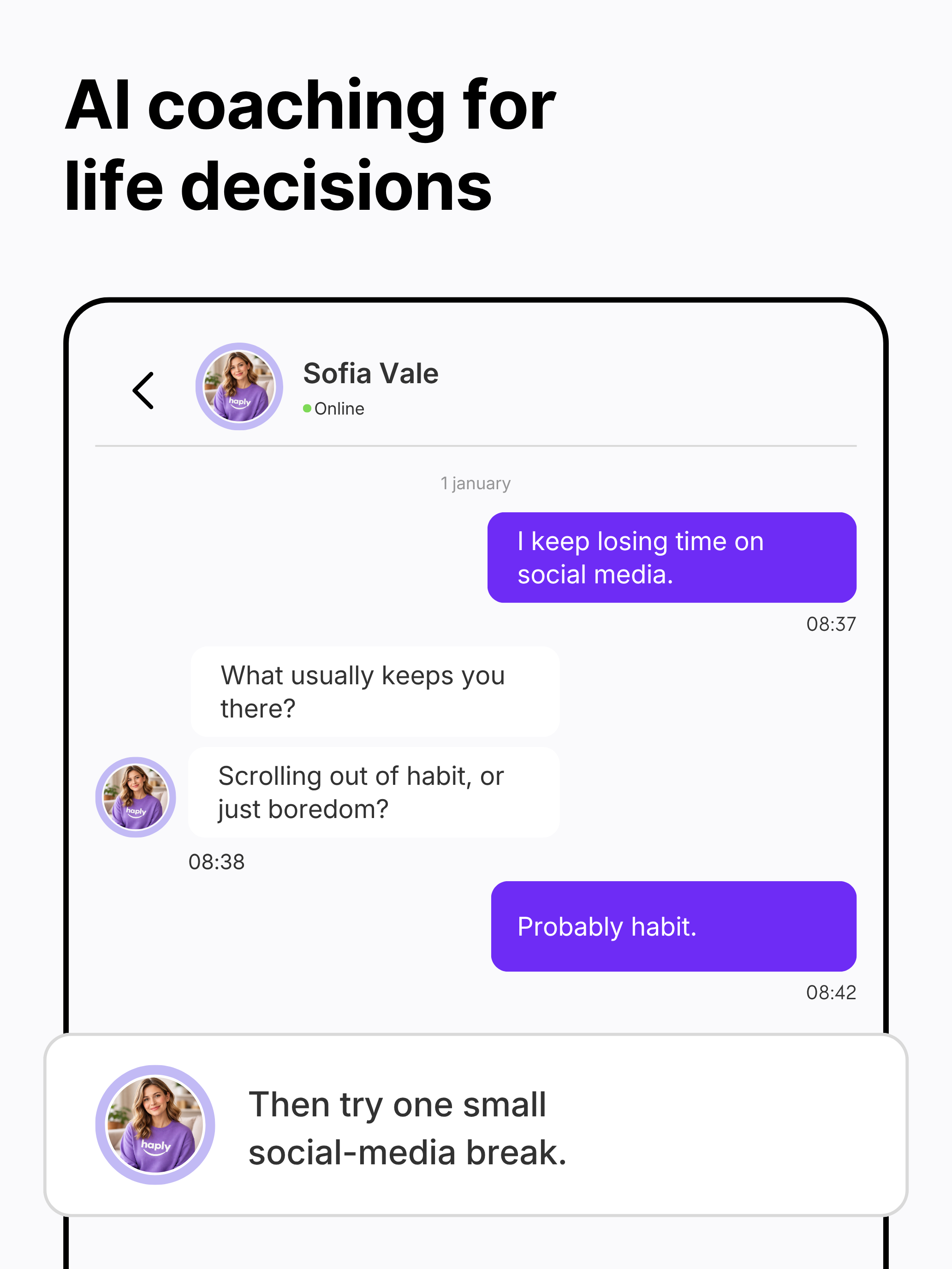 Haply: AI Life Coach screenshot 10