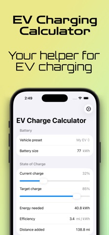 EV Charging Calculator Screenshot 1 of 3