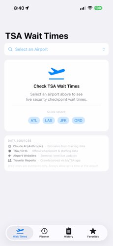 TSA Wait Times screenshot 2