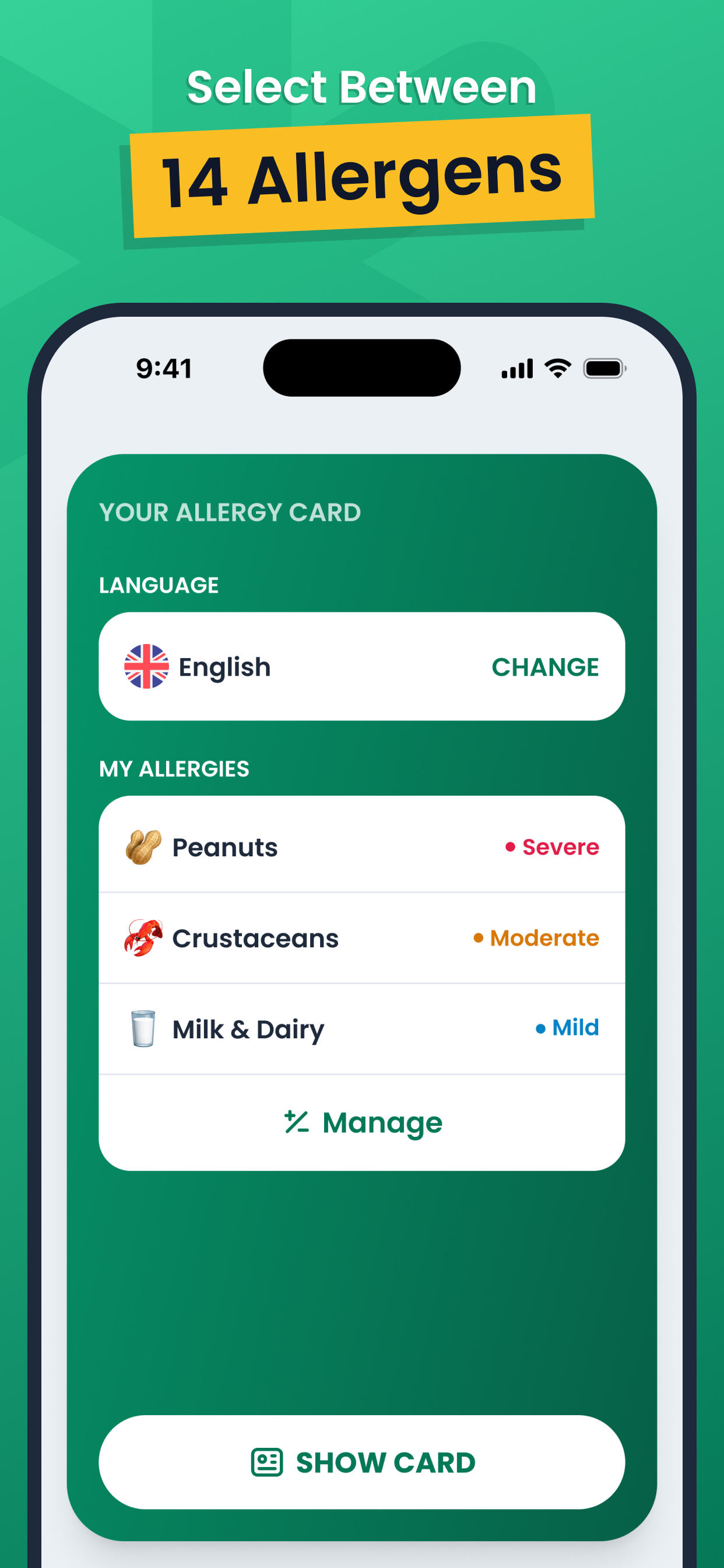 Food Allergy Cards - BiteAid screenshot 3
