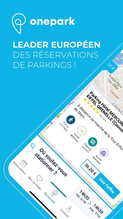 Screenshot #1 pour Onepark, Réservez un parking !